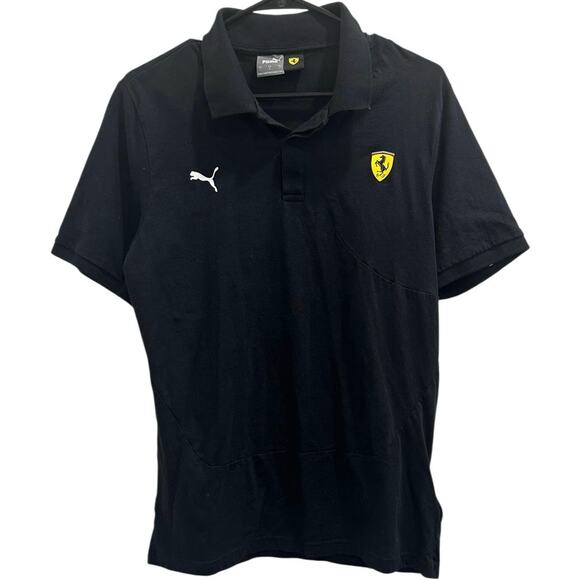 Puma x Scuderia Ferrari Collab Black Polo Shirt Racing Streetwear Formula 1 One - Picture 1 of 8